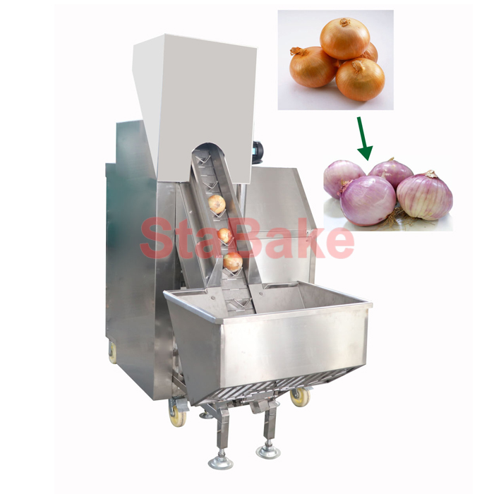 Máquina de procesamiento de cebolla industrial Equipo de peeling de cebolleta y planta de corte de la raíz de cebolla